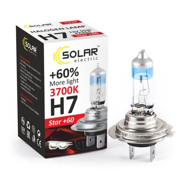 Галогенова лампа Solar H7 12V 55W PX26d Starlight +60%