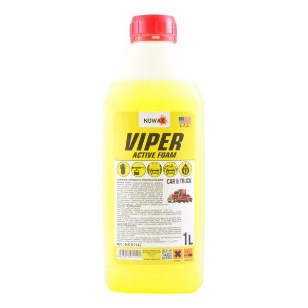 Активна піна Nowax Viper Active Foam суперконцентрат для безконтактної мийки, 1л