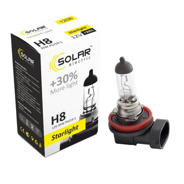 Галогенова лампа Solar H8 12V 35W PGJ19-1 Starlight +30%