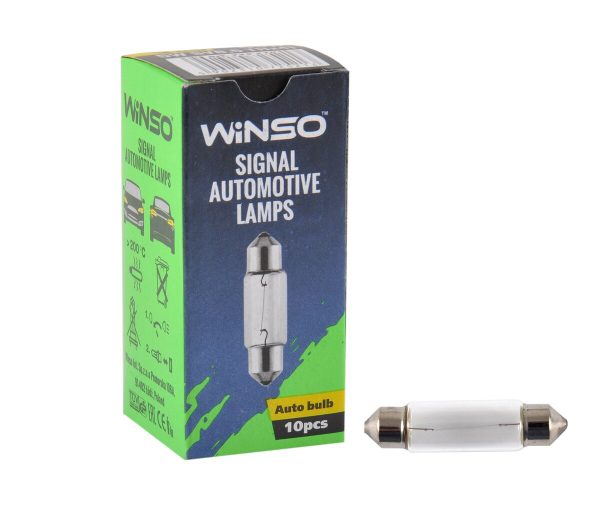 Лампа розжарювання Winso 24V C5W 5W SV8.5 T11*41, 10шт