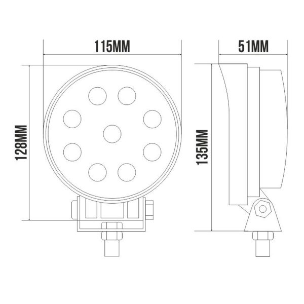 Автолампа світлодіодна BELAUTO EPISTAR Flood LED (9*3w) - Зображення 2