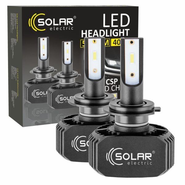 LED автолампа Solar H7 12/24V 6000K 5000Lm 40W, CSP1860 2шт