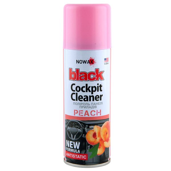 Поліроль для панелі приладів Nowax Cockpit Cleaner Spray Персик, 200мл