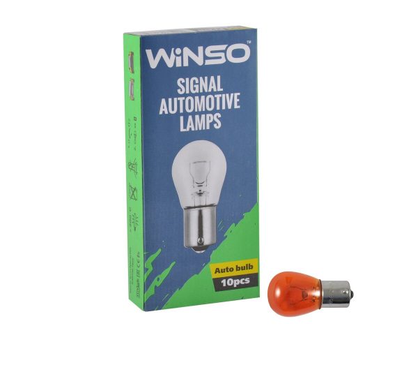 Лампа розжарювання Winso 12V PY21W 21W BA15s Amber, 10шт