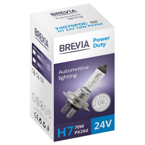 Галогенова лампа Brevia H7 24V 70W PX26d Power Duty CP