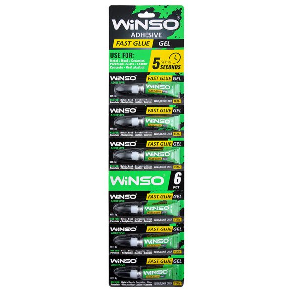 Універсальний секундний швидкий клей Winso Fast Glue Gel, 3г*6шт