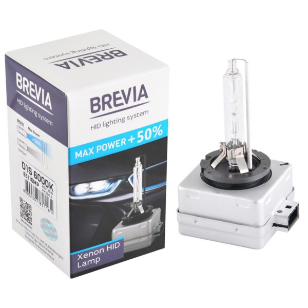 Ксенонова лампа Brevia D1S +50%, 6000K, 85V, 35W PK32d-2, 1шт