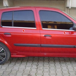 Зовнішня окантовка стекол (HB, 4 шт, нерж) Renault Clio II 1998-2005 рр.