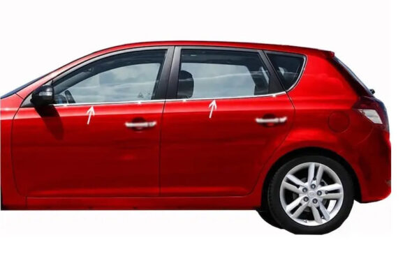 Окантовка вікон (4 шт., нерж.) Kia Ceed 2007-2012 рр.
