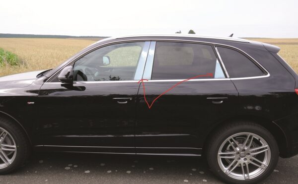 Молдинги дверних стійок (6 шт, нерж.) Audi Q5 2008-2017 рр.