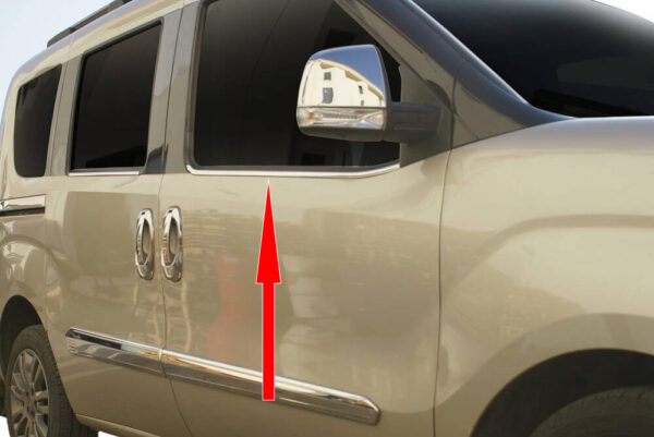 Окантовка стекол (нерж.) 4 шт, OmsaLine - Італійська нержавейка Fiat Doblo III 2010-2022 рр.