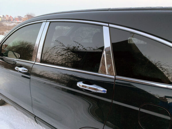 Молдинг дверних стійок (8 шт, нерж.) Honda CRV 2007-2011рр.