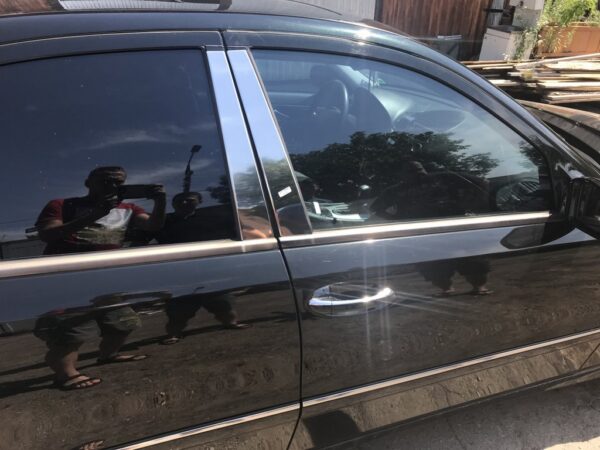 Молдинги дверних стійок (6 шт, нерж) Mercedes E-сlass W211 2002-2009 рр.