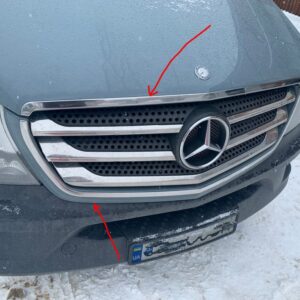 Обведення решітки (2013↗, нерж) Carmos - Турецька сталь Mercedes Sprinter 2006-2018 рр.