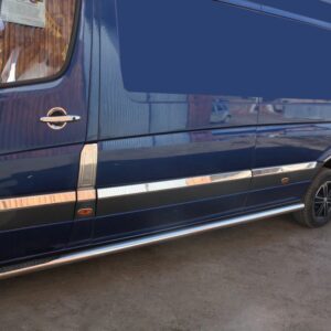 Молдинги на двері (нерж.) ExtraLong. Carmos - Турецька сталь Mercedes Sprinter 2006-2018 рр.