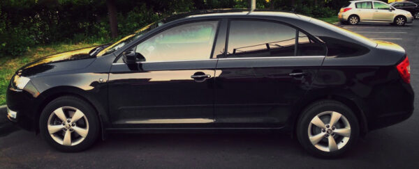 Окантовка вікон (4 шт., нерж.) Skoda Rapid 2012↗ рр.