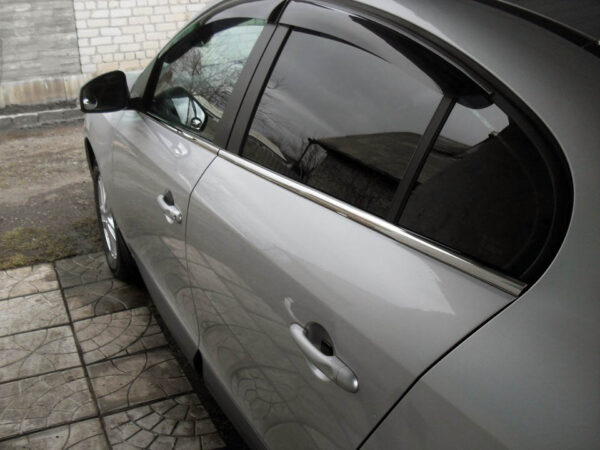Нижня окантовка стекол (4 шт, нерж) OmsaLine - Італійська нержавійка Renault Fluence 2009-2016 рр.