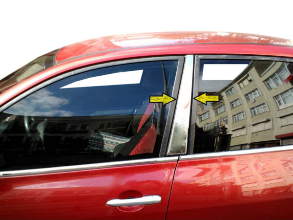 Накладки на стійки (2 шт, нерж) Renault Megane II 2004-2009 рр.