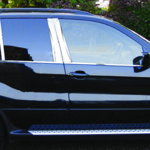 Молдинги дверних стійок (8 шт., нерж.) BMW X5 E-53 1999-2006 рр.