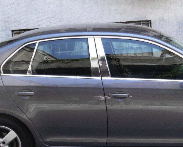 Молдинг дверних стійок (6 шт, нерж) Volkswagen Jetta 2006-2011 рр.