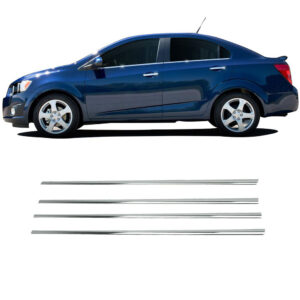 Нижні молдинги стекол (нерж) Hatchback, OmsaLine - Італійська нержавійка Chevrolet Aveo T300 2011↗ рр.