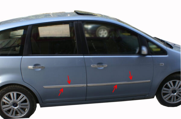Молдинг дверний (4 шт, нерж) OmsaLine - Італійська нержавійка Ford Focus II 2005-2008 рр.