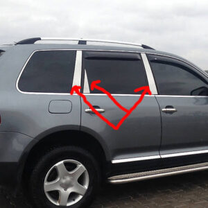 Хром на стійки дверей (6 шт, нерж) Volkswagen Touareg 2002-2010 рр.
