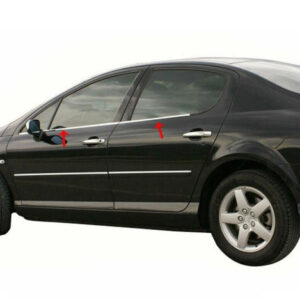 Зовнішня окантовка стекол (4 шт, нерж) Carmos - Турецька сталь Peugeot 407