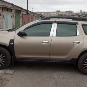Молдинг дверних стійок (6 шт, нерж.) Renault Duster 2008-2017 рр.