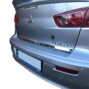 Накладка кромки багажника (нерж) Carmos - Турецька сталь Mitsubishi Lancer X 2008↗ рр.