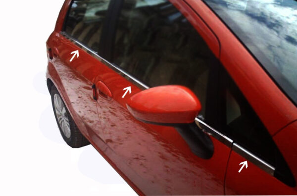 Окантовка стекол (6 шт, нерж) Nissan Micra K12 2003-2010 рр.