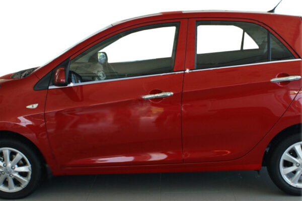 Окантовка вікон (4 шт, нерж) Kia Picanto 2011-2016 рр.