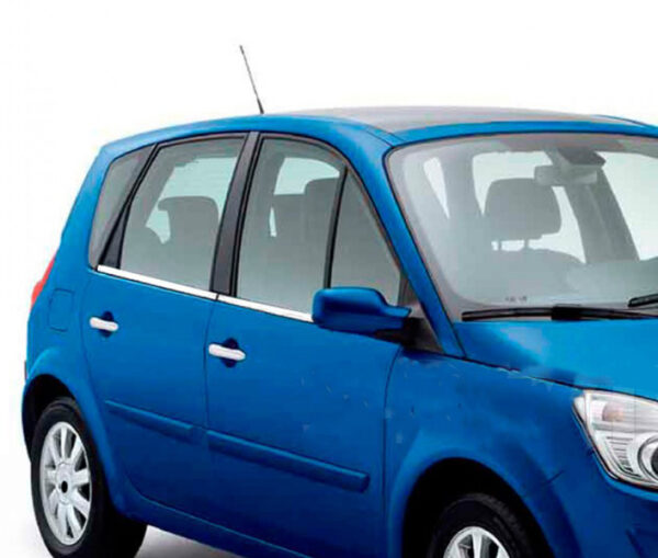 Зовнішня окантовка стекол (4 шт, нерж) Renault Scenic 1998-2003 рр.