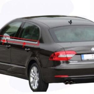 Окантовка вікон (4 шт, нерж) Skoda Superb 2009-2015 рр.