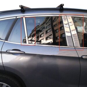 Молдинги дверних стійок (нерж.) 6 шт. BMW X1 E-84 2009-2015рр.