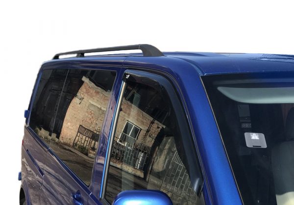 Чорні рейлінги Коротка база, Металеві ніжки на Volkswagen T5 Multivan 2003-2010рр.