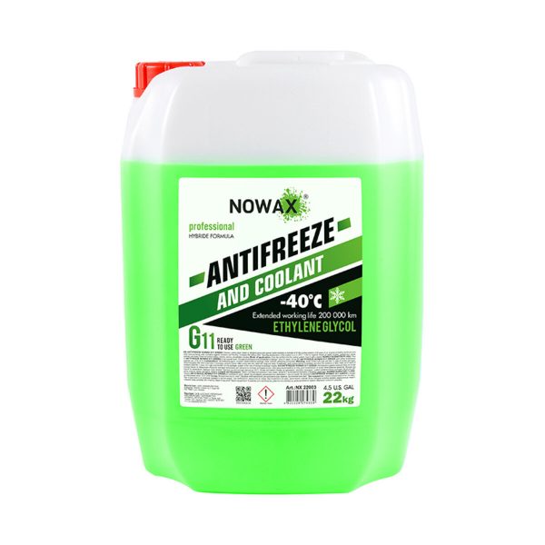 Антифриз NOWAX ANTIFREEZEE G11 22кг GREEN готовий розчин