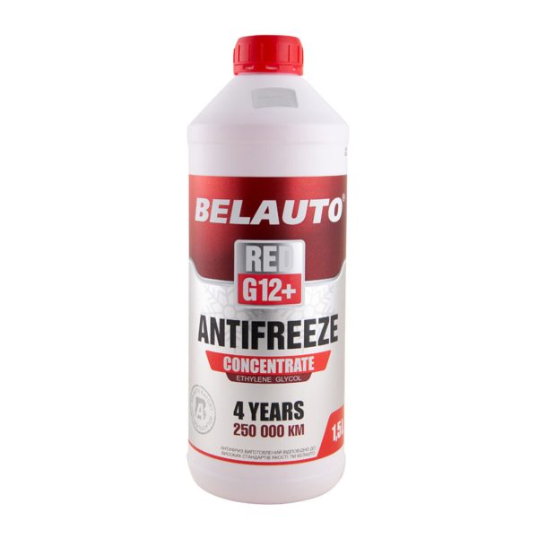 Антифриз BELAUTO RED G12+ (червоний, концентрат) 1,5л
